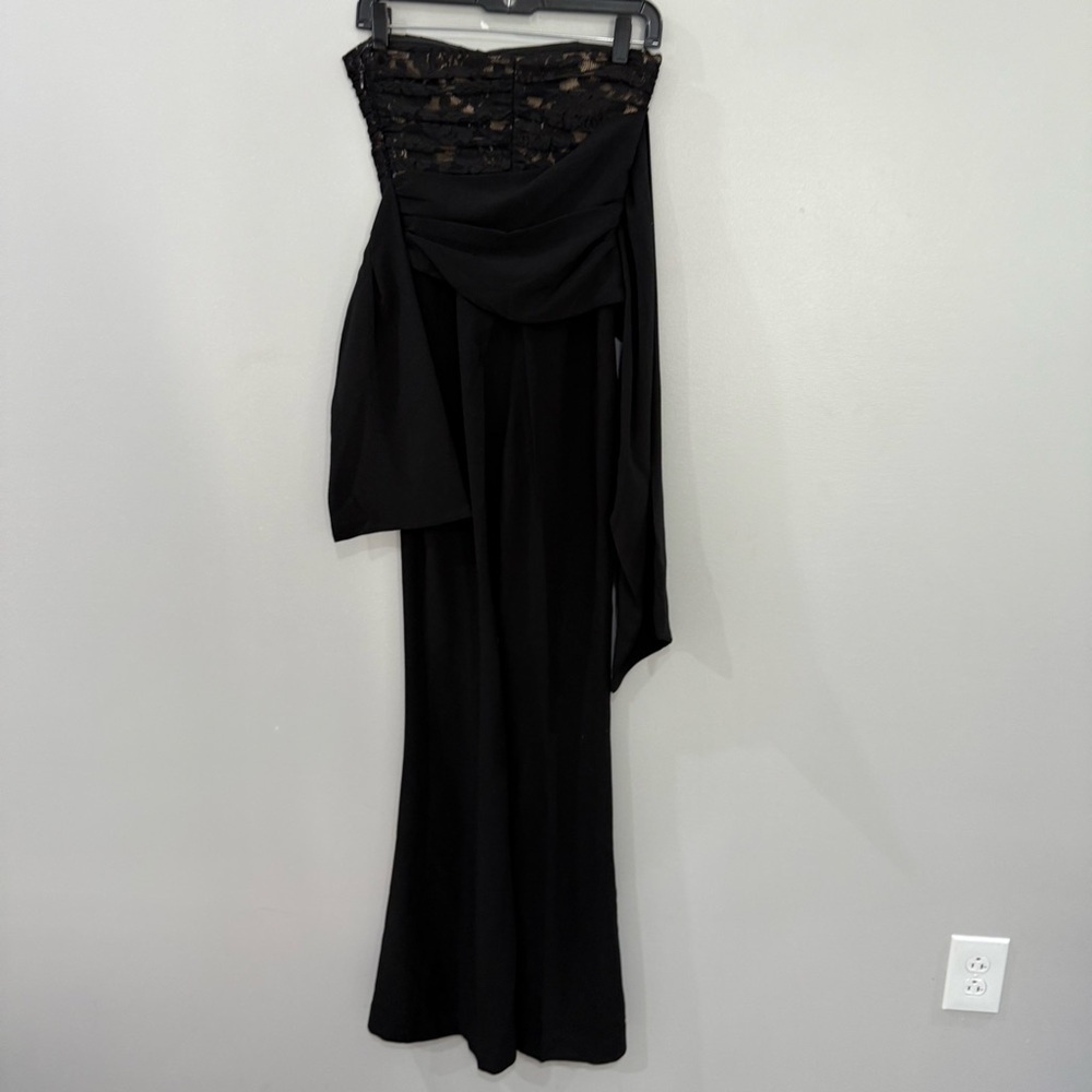 NWT Rebecca Vallance Jumpsuit Betty Strapless Lace Bodice in Black - Picture 9 of 12